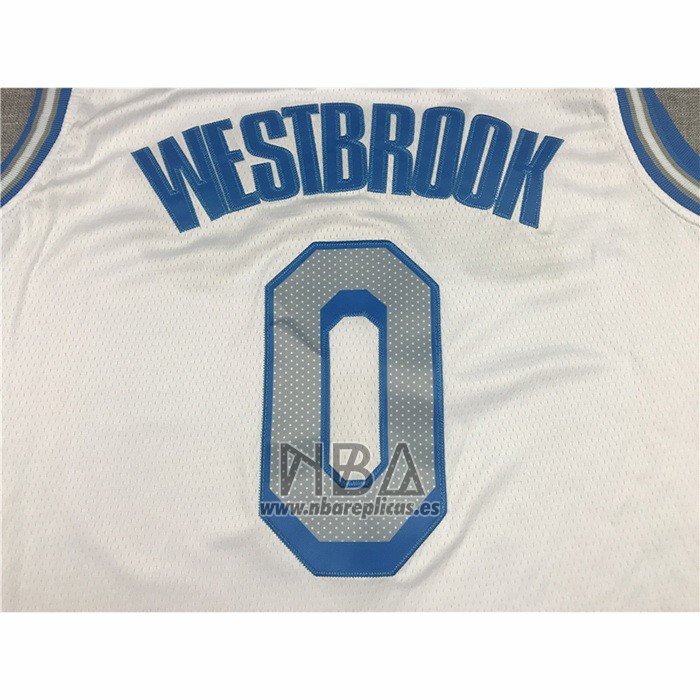 Camiseta Los Angeles Lakers Russell Westbrook NO 0 Ciudad 2020-21 Blanco